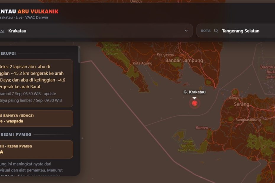 Cara Cek Sebaran Abu Vulkanik Gunung Krakatau